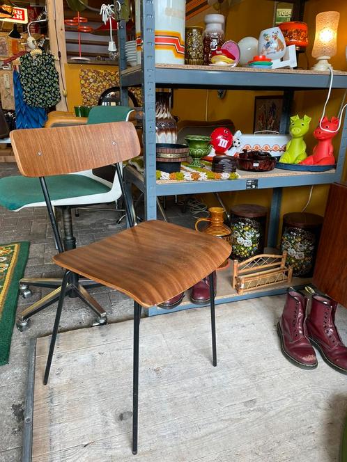 Vintage stoel, dirk cordemeijer voor auping, Huis en Inrichting, Stoelen, Zo goed als nieuw, Eén, Hout, Metaal, Bruin, Ophalen
