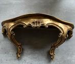 Goudkleurige Brocante Wandconsole mooi voor de kerst, Antiek en Kunst, Ophalen of Verzenden