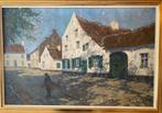 Dorpsgezicht HAN Jelinger, olieverf schilderij, Antiek en Kunst, Kunst | Schilderijen | Klassiek, Ophalen of Verzenden