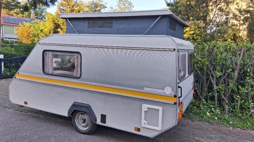 Karakteristieke Kip Kompakt caravan KK400, hefdak, 1987, Caravans en Kamperen, Caravans, Particulier, tot en met 2, 500 - 750 kg