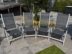 4 Lichtgrijze tuinstoelen van Kettler type Avantgarde., Tuin en Terras, Tuinstoelen, Ophalen, Zo goed als nieuw, Aluminium, Verstelbaar