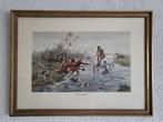 Zeefdruk Jachttafereel "Three offers" door Alfred Strutt, Antiek en Kunst, Kunst | Litho's en Zeefdrukken, Ophalen of Verzenden