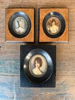 3 x Miniatuur portret - Juliette Récamier / Marie-Antoinette, Ophalen of Verzenden