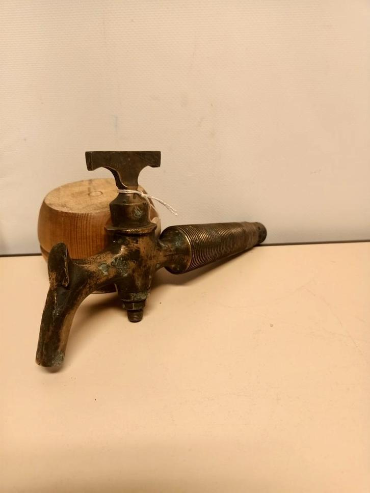 Antieke Messing Kraan - 20cm, Antiek en Kunst, Antiek | Koper en Brons, Ophalen of Verzenden
