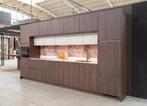 Keuken Britt - composiet werkblad en koperkleurige kraan, Ophalen, Bruin, Nieuw, Enkelwandige keuken