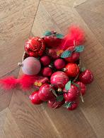 Set rode kerstballen en appeltjes, Ophalen of Verzenden, Gebruikt