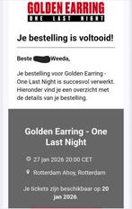 3 tickets golden earring Ahoy 27 Januari, Tickets en Kaartjes, Drie personen of meer, Januari