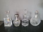 Parfumflesje karaf vintage oud verzilverd glas kristal, Antiek en Kunst, Antiek | Glas en Kristal, Ophalen of Verzenden