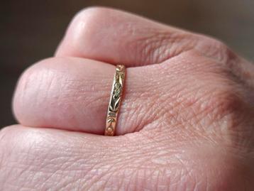 Bobbie vintage, 14 karaat, Art Deco flower ring maat 18.5 beschikbaar voor biedingen