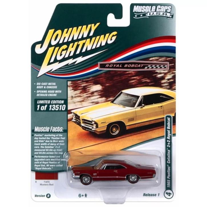 1965 Pontiac Catalina 2 + 2 Royal Bobcat v Johnny Lightning, Hobby en Vrije tijd, Modelauto's | Overige schalen, Nieuw, Auto, Ophalen of Verzenden