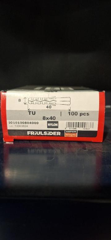 friulsider nylon pluggen 8x40 100 stuks per doos beschikbaar voor biedingen