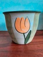 West Germany vintage bloempot tulp Glasur Keramik D17, Ophalen of Verzenden, Zo goed als nieuw, Binnen