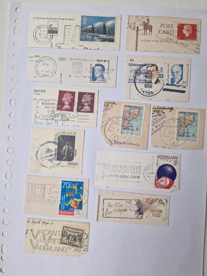 Diverse buitenlandse gebruikte postzegels met stempels, Verzamelen, Ansichtkaarten | Buitenland, Gelopen, Buiten Europa, 1980 tot heden