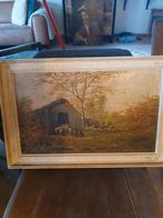 Schilderij met schapen en herder, Antiek en Kunst, Ophalen of Verzenden