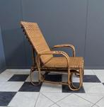 Erich Dieckmann rotan en bamboe ligstoel relax fauteuil, Huis en Inrichting, Fauteuils, Ophalen, Gebruikt, Vintage, Riet of Rotan
