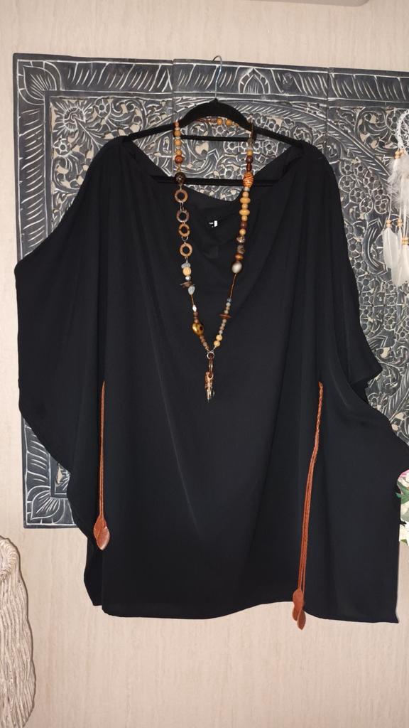 Shein Tuniek Maat 44 Zwart met Ceintuur, Kleding | Dames, Tops, Nieuw, Maat 42/44 (L), Zwart, Korte mouw, Ophalen of Verzenden