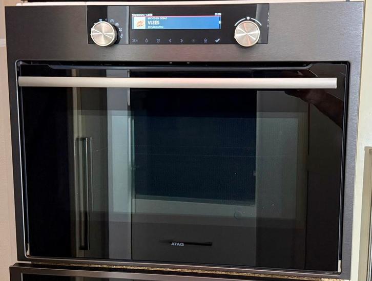 ZGAN Atag CX4612D inbouw oven met magnetron blacksteel, Witgoed en Apparatuur, Magnetrons, Zo goed als nieuw, Inbouw, Combimagnetron