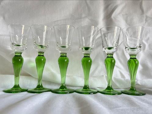 6 kristallen vintage likeurglaasjes, Antiek en Kunst, Antiek | Glas en Kristal, Ophalen of Verzenden