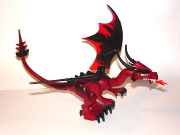 Lego Castle Fantasy Era Dieren Zwarte Draak Donker Rood Hoof beschikbaar voor biedingen