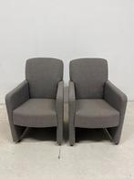 Set van 2 grijze stoelen op wieltjes, Ophalen of Verzenden, Zo goed als nieuw, Stof, Landelijk