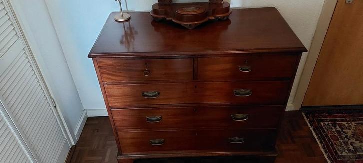 Antieke Mahonie Ladenkast, Huis en Inrichting, Kasten | Dressoirs, Gebruikt, 50 tot 100 cm, 25 tot 50 cm, Ophalen of Verzenden