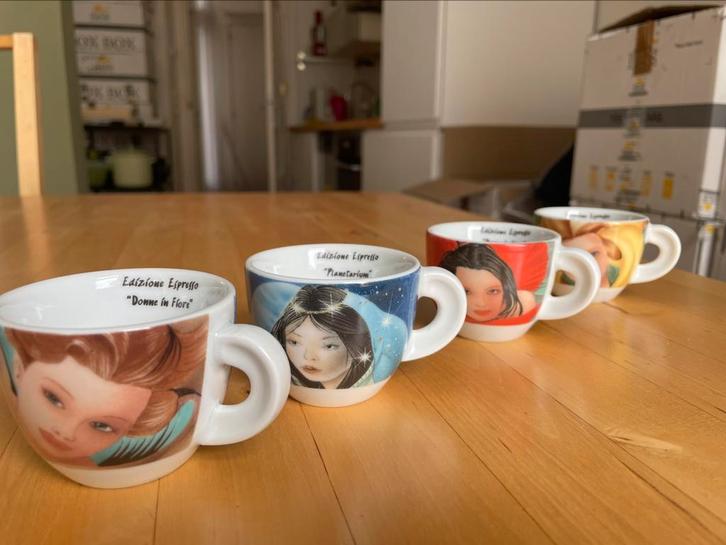 Design Porcellane d’Ancap espresso kopjes + schotels, Huis en Inrichting, Keuken | Servies, Zo goed als nieuw, Kop(pen) en/of Schotel(s)