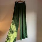 Satijnen groene wijde broek maat S/M, Ophalen of Verzenden, Zo goed als nieuw, Vintage, Maat 36 (S)