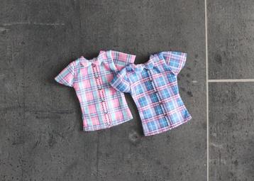 Barbie kleding nieuw - Ken shirt overhemd 2 stuks roze blauw beschikbaar voor biedingen