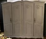 Queen Ann kledingkast, vintage 4-deurs hangkast beige VdlM, 200 cm of meer, Met hangruimte, Ophalen of Verzenden, 50 tot 75 cm