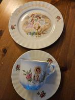 Servies Heilige Communie, bord + kop&schotel, Antiek en Kunst, Antiek | Servies los, Ophalen of Verzenden
