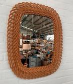 Spiegel mooie vintage rotan rieten spiegel jaren 70., Huis en Inrichting, Woonaccessoires | Spiegels, Ophalen of Verzenden