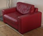 Lederen loveseat bordeaux rood, Huis en Inrichting, Banken | Sofa's en Chaises Longues, Ophalen, Gebruikt, Overige maten, Leer