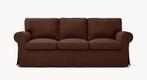 Bruine Ektorp bank 3-zits met Bemz hoes., Overige materialen, Driepersoons, 75 tot 100 cm, Ophalen of Verzenden