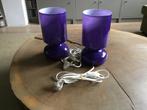 Ikea Lykta Paarse glazen tafellampen set, Huis en Inrichting, Lampen | Tafellampen, Ophalen of Verzenden, Gebruikt, Glas, Minder dan 50 cm