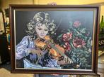 Geborduurd Schilderij Vioolspelend Meisje, Ophalen