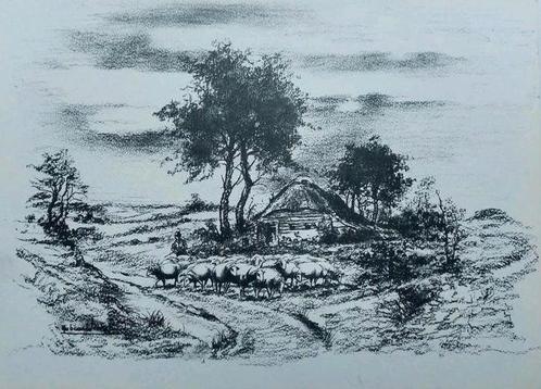 Originele tekening.. Hub van Winkel.. Budel/ Cranendonck, Antiek en Kunst, Kunst | Tekeningen en Foto's, Ophalen of Verzenden