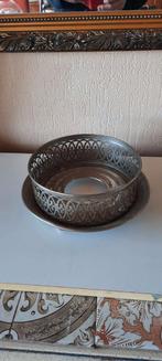 Antieke  verzilverde flessen houder., Ophalen of Verzenden