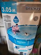 Bestway zwembad plus trap en afdekhoes, 400 cm of meer, Gebruikt, 80 tot 120 cm, Opzetzwembad