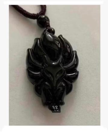 Korting edelsteen jade Vos hanger, 3,5 cm, aan koord beschikbaar voor biedingen