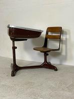 Schoolbankje lessenaar vintage retro industrieel Artdeco, Antiek en Kunst, Antiek | Meubels | Stoelen en Banken, Ophalen