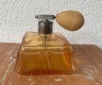 Art Deco gele glazen parfumfles jaren 50/60, Verzamelen, Ophalen of Verzenden, Zo goed als nieuw, Parfumfles