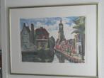JEROEN HERMKENS ;litho ,ingelijst, Stadsgezicht Amersfoort, Antiek en Kunst, Kunst | Litho's en Zeefdrukken, Ophalen of Verzenden