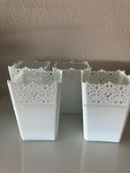 Bloempot plastic wit, Kunststof, Vierkant, Binnen, Ophalen of Verzenden