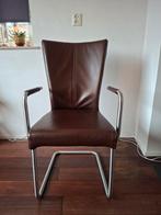 4x HVS bruine leren stoelen, Ophalen, Zo goed als nieuw, Bruin, Vier