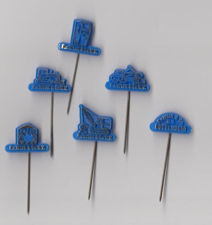 Rotterdam P van Wijk & Co NV Grondverzet speldjes blauw, Verzamelen, Speldjes, Pins en Buttons, Gebruikt, Speldje of Pin, Overige onderwerpen