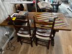 Antieke Eiken Tafel met 6 Stoelen, Antiek en Kunst, Antiek | Meubels | Tafels, Ophalen