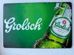 Grolsch Emaille Reclamebord  30 bij 20 metaal, Verzamelen, Biermerken, Ophalen of Verzenden, Gebruikt, Reclamebord, Plaat of Schild