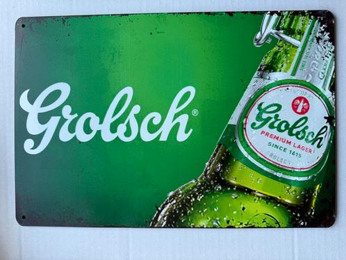Grolsch Emaille Reclamebord  30 bij 20 metaal, Verzamelen, Biermerken, Gebruikt, Reclamebord, Plaat of Schild, Grolsch, Ophalen of Verzenden