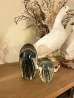 2 mooie zware glazen presse papier met blauwe kwallen, Huis en Inrichting, Woonaccessoires | Overige, Ophalen, Zo goed als nieuw