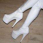 Witte Exclusieve Hoge Stiletto Laklaarzen maat 41, Verzenden, Zo goed als nieuw, Wit